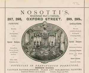 Ogłoszenie sklepu meblowego Nosotti, 397-399 Oxford Street autorstwa English School