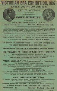 Ogłoszenie wystawy epoki wiktoriańskiej, 1897, w Earls Court autorstwa English School