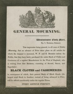 Ogłoszenie dla W P i E Dudden, Westminster Cloth Mart, 7 Tothill Street autorstwa English School