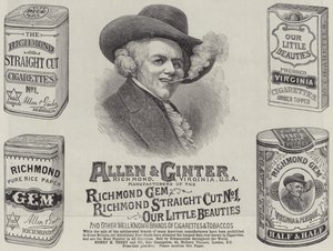 Reklama, Allen i Ginter (grawerowanie) autorstwa English School