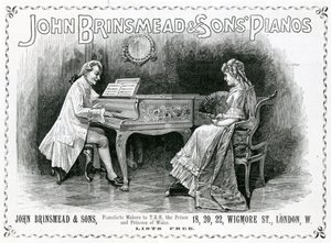 Reklama, John Brinsmead and Sons Pianos , Ilustracja do grafiki, 4 lipca 1891 (grafika) autorstwa English School
