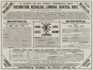 Reklama, Koptica Cure (grawerowanie) autorstwa English School