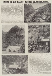 Reklama, wydobycie w Nowej Zelandii, Achilles Gold-Fields (grawerowanie) autorstwa English School