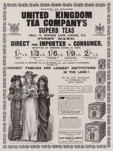 Reklama, Wielka Brytania Tea Company (grawerowanie) autorstwa English School