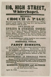 Reklama dla Crouch and Page, 116 High Street, Whitechapel autorstwa English School