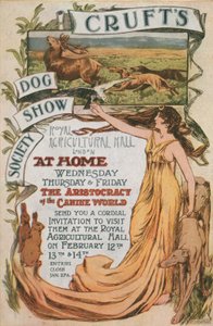 Reklama wystawy psów rasowych na Crufts autorstwa English School