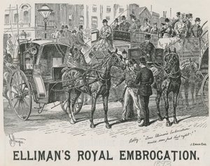 Reklama dla Ellimans Royal Embrocation autorstwa English School