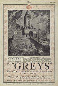 Reklama papierosów Grays autorstwa English School