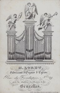 Reklama H Loret, wykonawca organów kościelnych, Bruksela, Belgia (lito) autorstwa English School