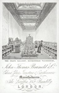 Reklama firmy John Thomas Brameld and Co, producentów porcelany, szkła, żelaza i fajansu, Londyn autorstwa English School