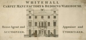 Reklama Manufaktury Dywanów i Magazynu Pościeli Whitehall autorstwa English School