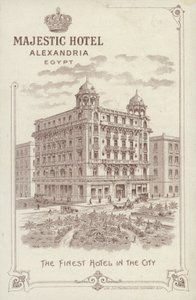 Reklama hotelu Majestic, Aleksandria, Egipt autorstwa English School