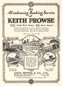 Reklama usług rezerwacji biletów Keith Prowse & Co, Ltd (lito) autorstwa English School