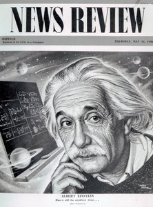 Albert Einstein na okładce „News Review”, 16 maja 1946 (druk) autorstwa English School