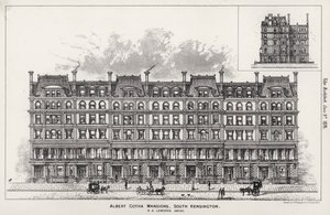 Albert Gotha Mansions, South Kensington (grawerowanie) autorstwa English School