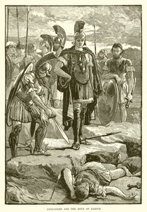 Aleksander i ciało Dariusza autorstwa English School