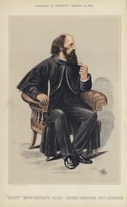 Alfred Tennyson, Poeta Laureat (kolor lito) autorstwa English School