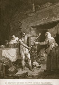 Alfred w Domu Neatherdów, ilustracja z David Humes The History of England, wyd. R. Bowyer, Londyn, 1812 r. autorstwa English School