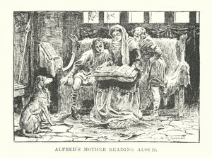 Alfreds Mutter liest laut vor (Gravur)