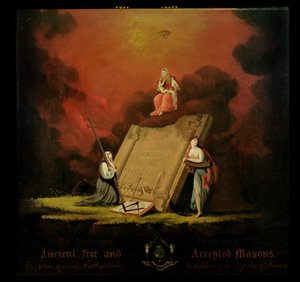Grupa alegoryczna z symboliką masońską, 1810 autorstwa English School