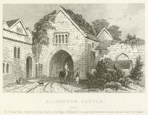 Zamek Allington, Kent (grawerowanie) autorstwa English School