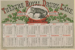 Almanach z 1869 r., wydany przez Theatre Royal Drury Lane autorstwa English School