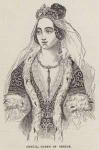 Amelia, królowa Grecji (rycina) autorstwa English School