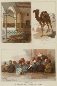 Wycieczka artysty wśród Arabów (kolorowe grawerowanie) autorstwa English School