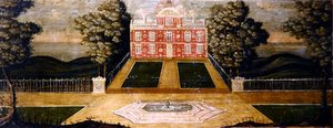 Rezydencja w Anglii Wschodniej (olej na panelu) autorstwa English School