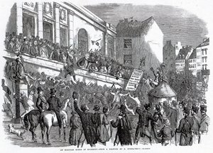 Scena wyborcza w Kilkenny, ilustracja z „The Illustrated London News”, 14 maja 1859 r. autorstwa English School