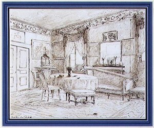 Wnętrze salonu English Regency, Londyn autorstwa English School
