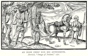 Irlandzki wódz i jego towarzysze (rycina) autorstwa English School