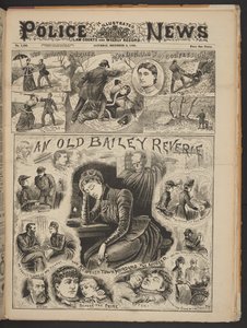 An Old Bailey Reverie, z The Illustrated Police News, sobota, 6 grudnia 1890 r. (papier gazetowy) autorstwa English School