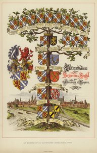 Przykład oświetlonego Drzewa Genealogicznego (kolor lito) autorstwa English School
