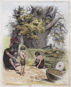 Starożytni Brytyjczycy (kolorowy grawerunek) autorstwa English School