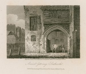 Starożytna Brama, Southwark autorstwa English School