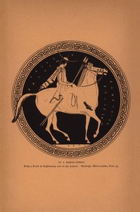 Starożytna grecka edukacja: W szkole jazdy konnej (litografia) autorstwa English School