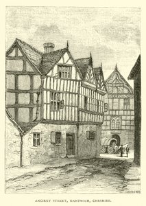 Starożytna ulica, Nantwich, Cheshire autorstwa English School