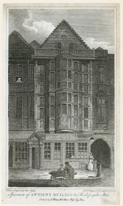 Starożytny budynek przy ulicy Bishopsgate autorstwa English School