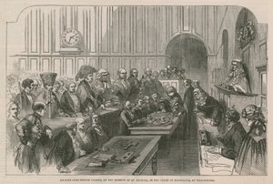 Starożytny zwyczaj panowania obywatelskiego, na lustrze św. Michała, w sądzie skarbowym w Westminster autorstwa English School