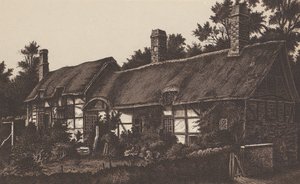 Domek Anne Hathaway, Stratford on Avon (litografia) autorstwa English School