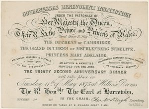 Obiad rocznicowy dla Instytucji Dobroczynności Guwernantek, 1875 r autorstwa English School
