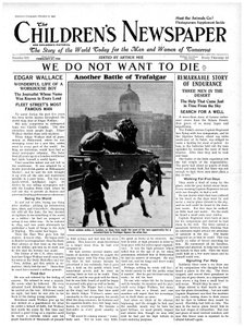 Kolejna bitwa pod Trafalgarem, strona tytułowa „Gazety Dziecięcej”, luty 1932 (druk gazetowy)
