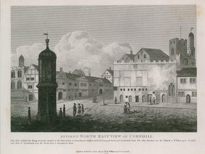 Starożytny północno-wschodni widok na Cornhill autorstwa English School