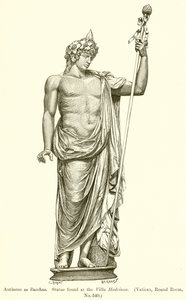 Antinous jako Bachus. Posąg znaleziony w Willi Hadriana. (Watykan, sala okrągła, nr 540) autorstwa English School