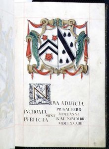 Archiwum 3693 k.2 Herb z Księgi Beneficjentów Nowych Budynków, Oksford autorstwa English School