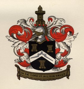 Arms of the Free Masons of the Gateshead Chapter, 1671, z Historii masonerii, tom II, wydanej przez Thomasa C. Jacka, Londyn, 1883 autorstwa English School