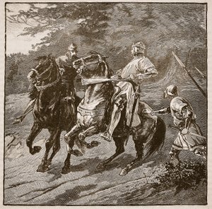 Aresztowanie króla Ryszarda, ilustracja z Cassells Illustrated History of England (zdjęcie w sepii) autorstwa English School