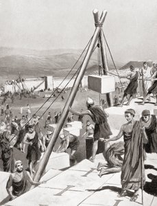 Ateńczycy odbudowują swoje miasto pod przewodnictwem Temistoklesa po perskiej inwazji na Grecję, ok. 479 pne, z Historii Narodów Hutchinsona, wyd. 1915 autorstwa English School