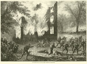 Atak na wysuniętą pozycję francuską, październik 1870 autorstwa English School